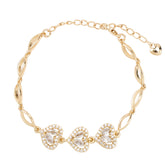 14K Gold Heart Zirconia Bracelet – Adjustable, Hypoallergenic, Sparkling Gift for Her - AX3